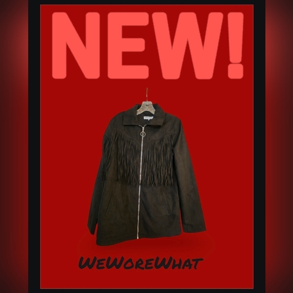 WeWoreWhat Black Fringe Jacket